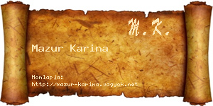 Mazur Karina névjegykártya